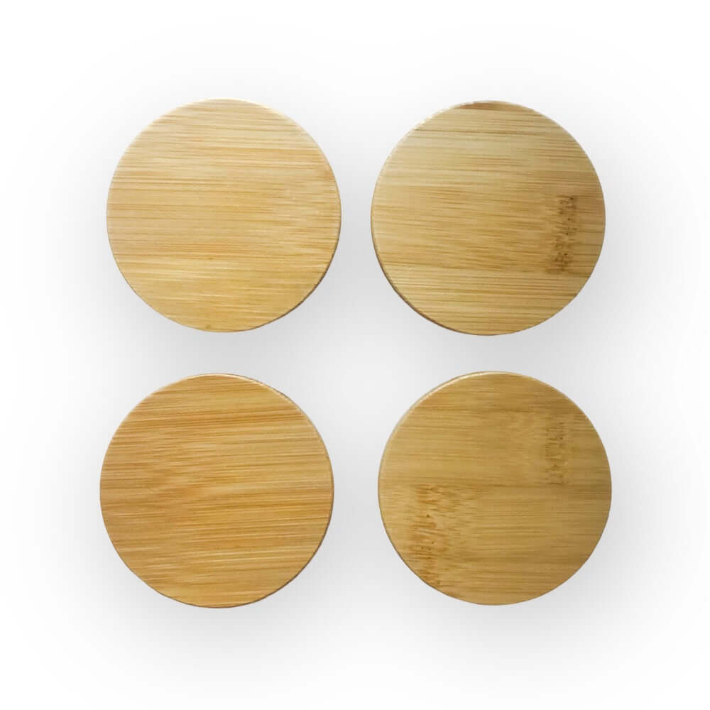 Bamboo Lids for Oui, La Fermiere Yogurt Jars - Set of 4