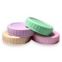 Pastel Mason Jar Storage Lids for Regular Mouth Jars - Set of 4 Lids