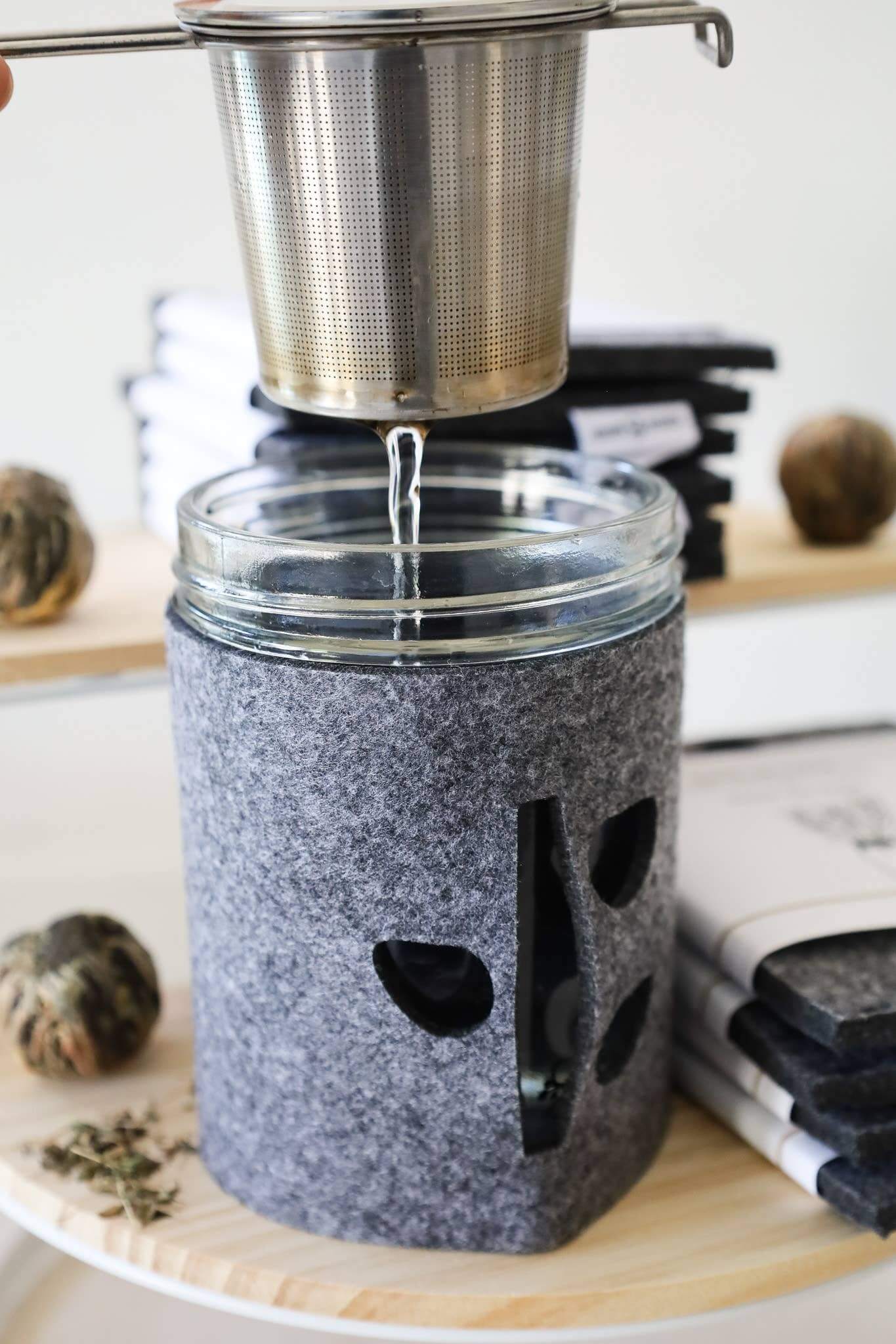 Mason Jar Felt Cover for Hydroponic Gardening | Coco and Seed