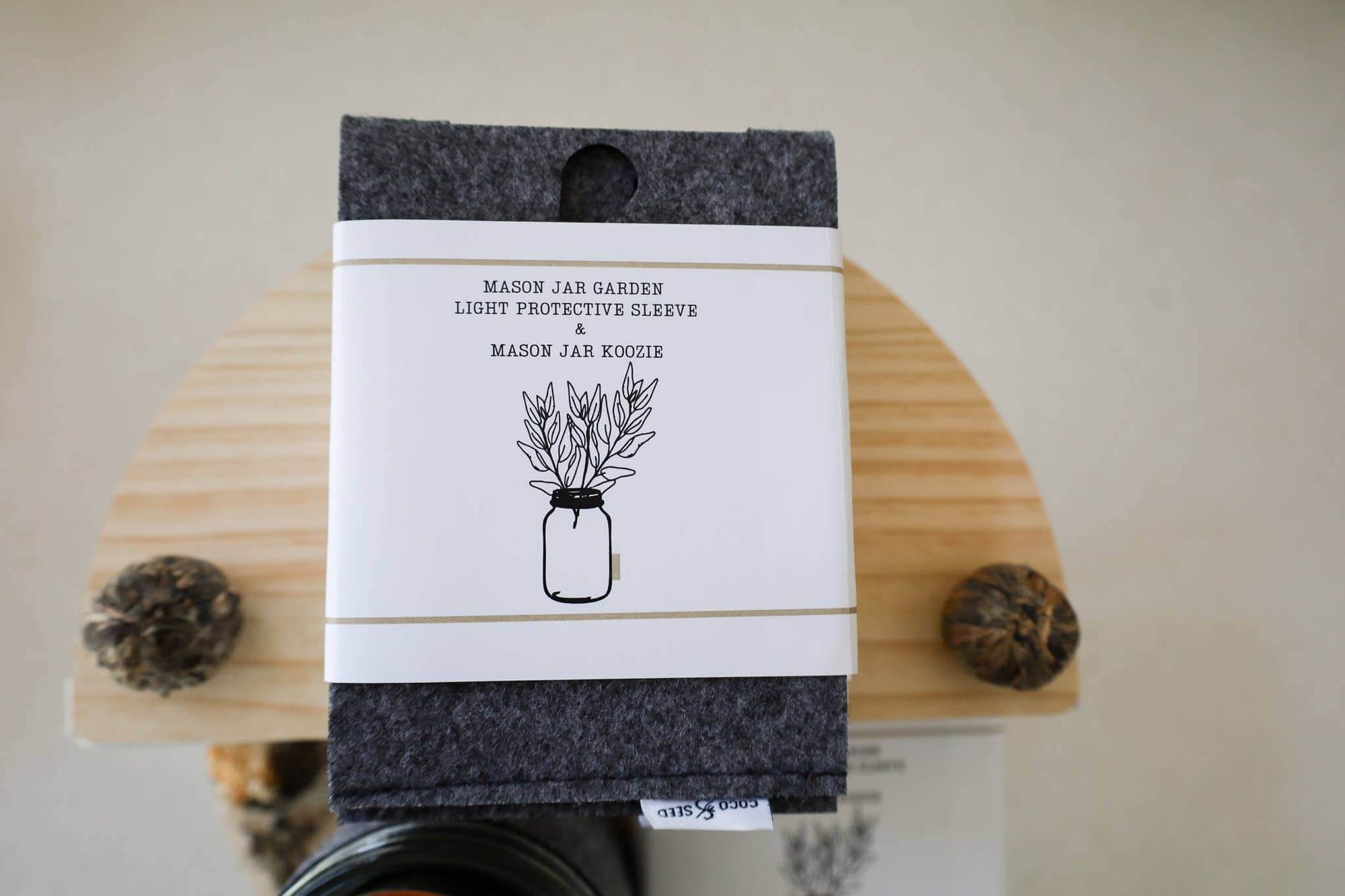 Mason Jar Felt Cover for Hydroponic Gardening | Coco and Seed
