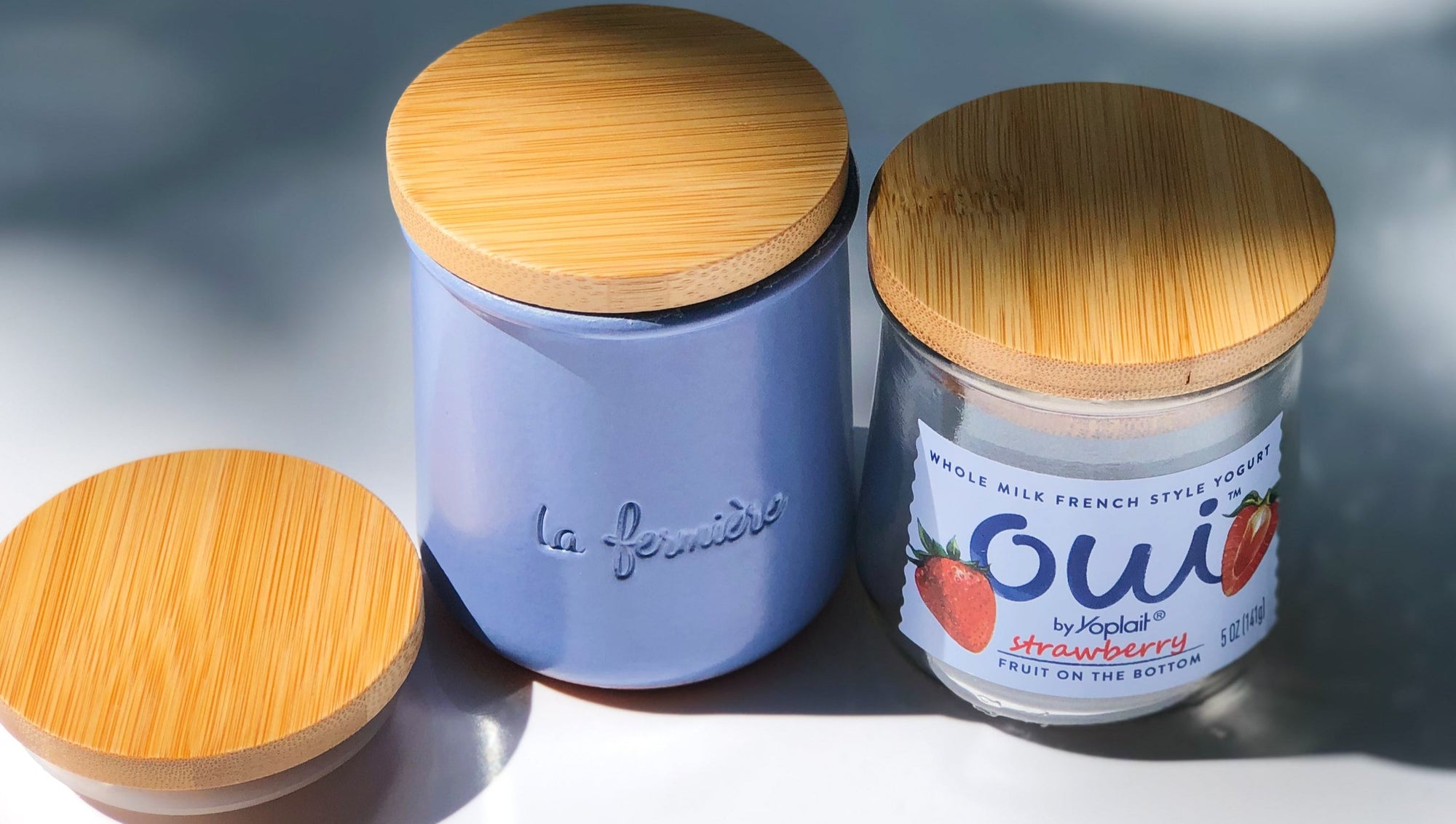 Bamboo Lids for Oui, La Fermiere Yogurt Jars - Set of 4