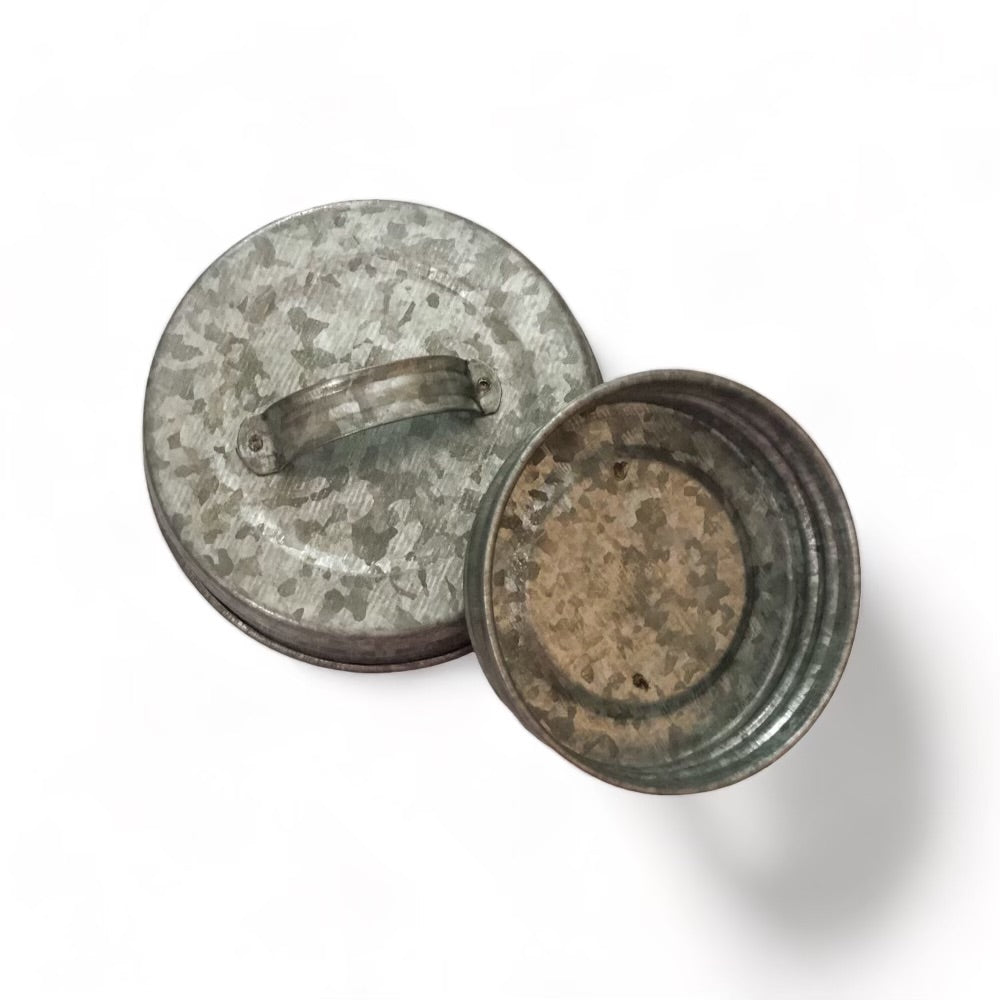 Galvanized Vintage Reproduction Mason Jar Lids With Handle Set of 4 (Select Size - Jars Not Included)