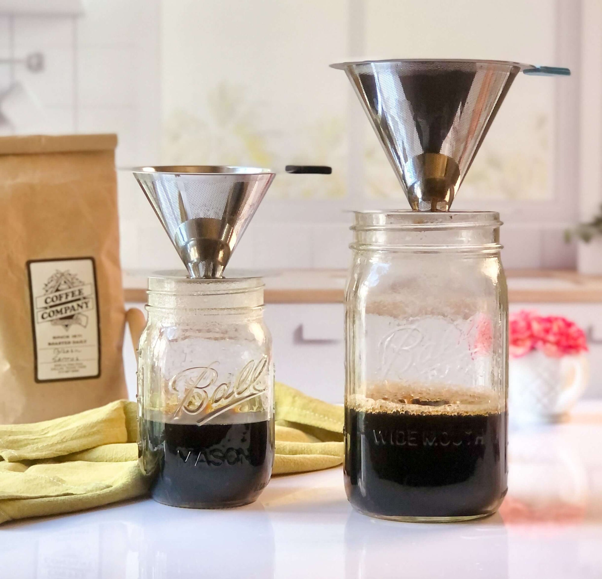 Stainless Steel Double Wall Pour Over Mesh Coffee Filter