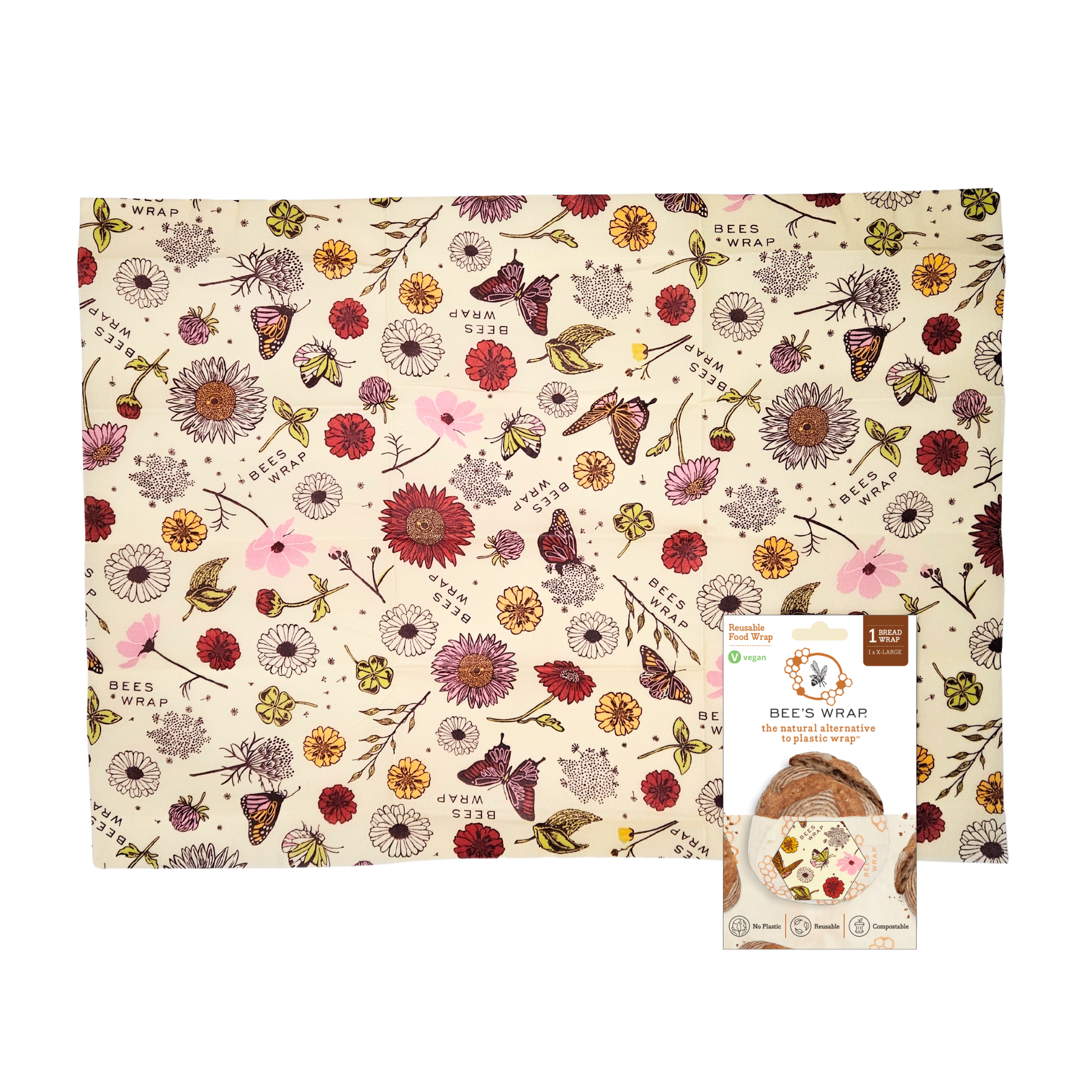 Bee&#39;s Wrap® Bread Wrap - Meadow Magic (17&quot;x 23&quot;)