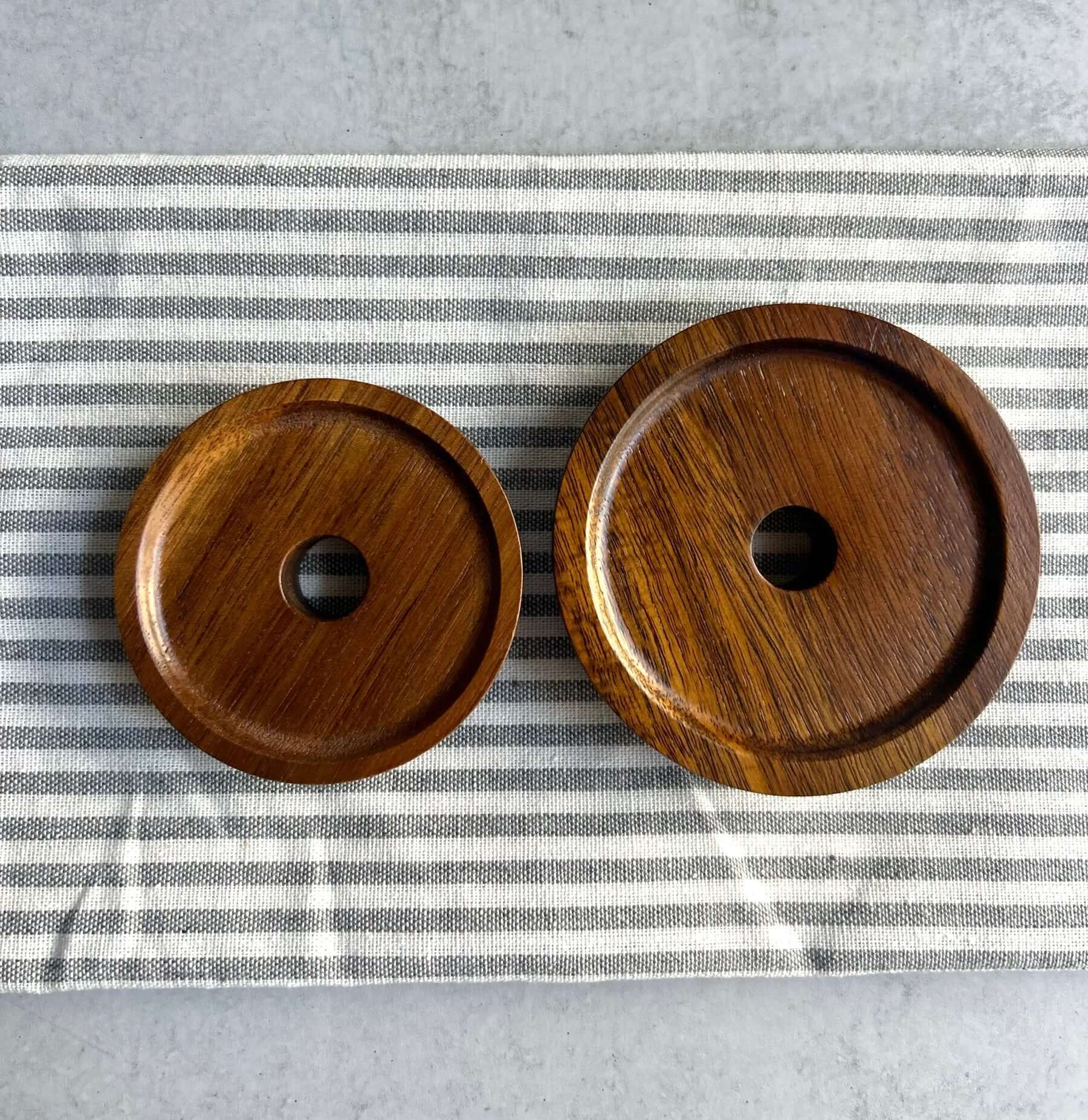 Wooden Acacia Drinking Lid with Straw Hole for Mason Jars(Regular or Wide Mouth)