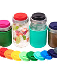 Silicone Drinking Lid with Stainless Steel Band for Mason Jars (Regular Mouth)