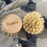 Long Handle Bamboo Dish Brush & Replacement Head (Set of 2)