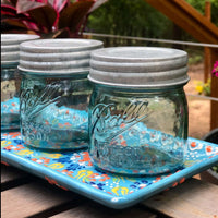 Galvanized Vintage Reproduction Mason Jar Lids Set of 4 (Regular Mouth - Jars Not Included)