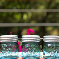 Galvanized Vintage Reproduction Mason Jar Lids Set of 4 (Regular Mouth - Jars Not Included)