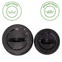 Speckled Enameled Handle/Canister Lids for Mason Jars (Select Size - Set of 4)
