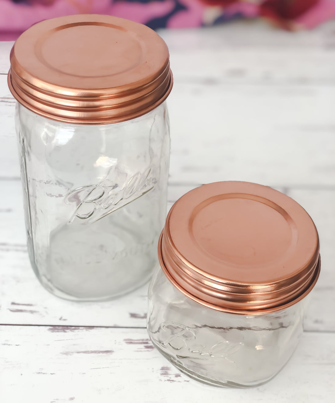 Rustic Copper Finish Mason Jar Lids Set of 4 (Wide Mouth - Jars Not Included)