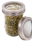 Premium Curved Stainless Steel Sprouting & Sifting Lids for Mason Jars (Regular or Wide Mouth)