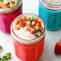 16 Oz Wide Mouth Jar Silicone Protector Sleeve - 4 Pack Multicolor