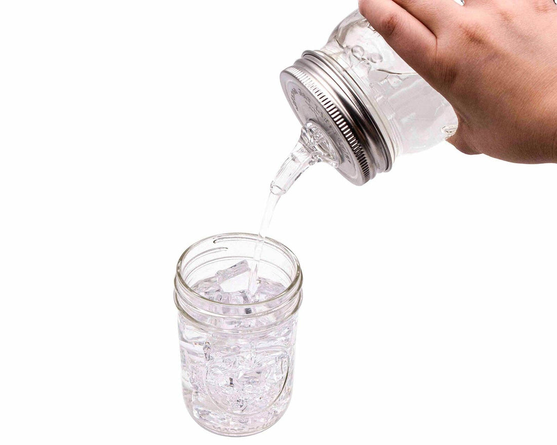 Liquor/Infusion Pour Spout Stainless Steel Lid for Mason Jars (Regular or Wide Mouth)