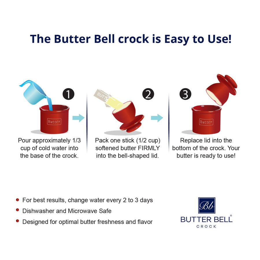 The Original Butter Bell® Crock - Nautical Blue Stripes