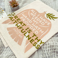 Great is Thy Faithfulness Dove Tea Towel