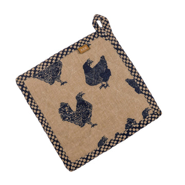Henrietta Chicken Print Recycled Cotton Trivet/ Pot Holder