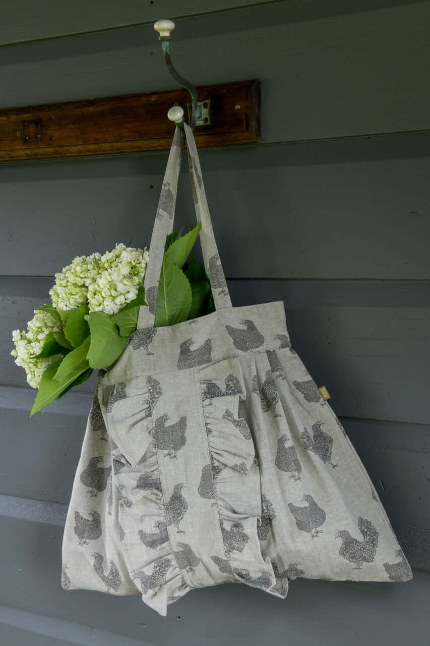 Henrietta Chicken Print Recycled Cotton Shopping Tote