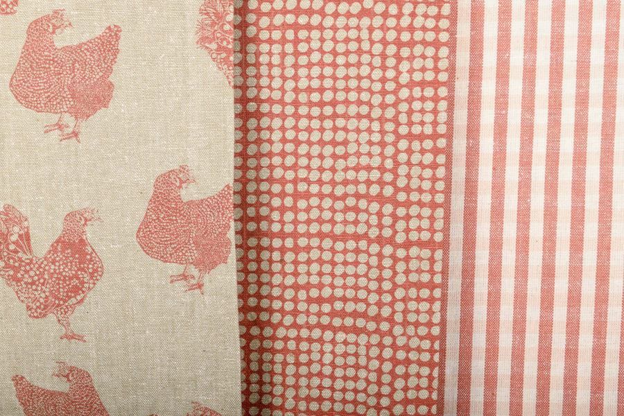 Henrietta Chicken Print Recycled Cotton Tea Towel Set of 3