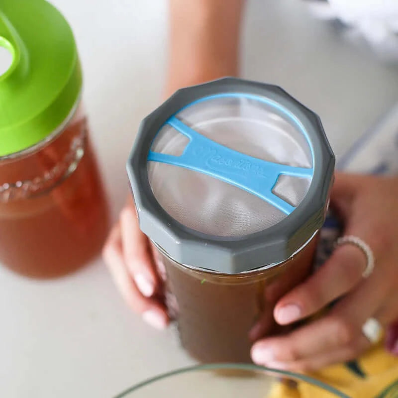 Kombucha Mess Free Brewing Lid for Wide Mouth Mason Jars