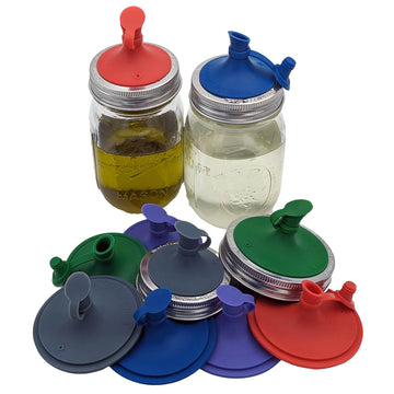 Premium Silicone Oil Cruet Pour Lid and Ring for Regular Mouth Jars