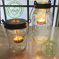 Galvanized Metal Tea Light Candle Holder Lids With Handles Set of 3