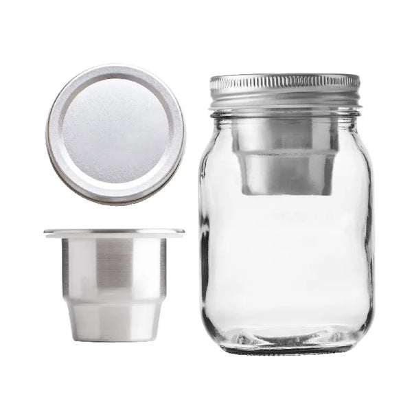 Silicone Divider Cup for Mason Jars Stainless Steel Lid Mason Jar