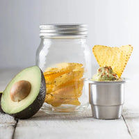 Mason Jar Divider Cup Duo (2) for Salads, Dips, and Snacks (Jar Not Included)
