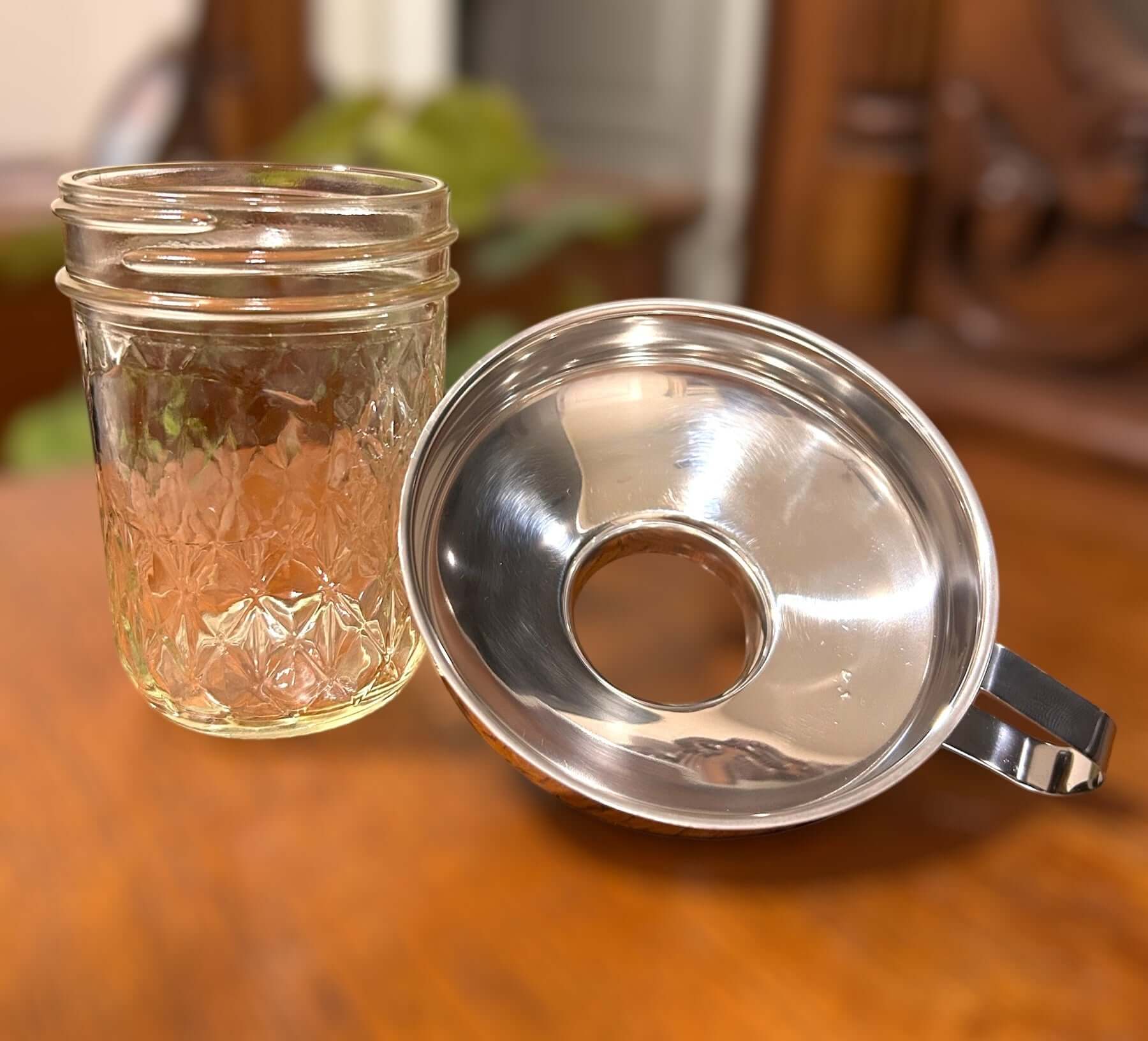 mini jar funnel for filling teas and spices, small glass mason jar