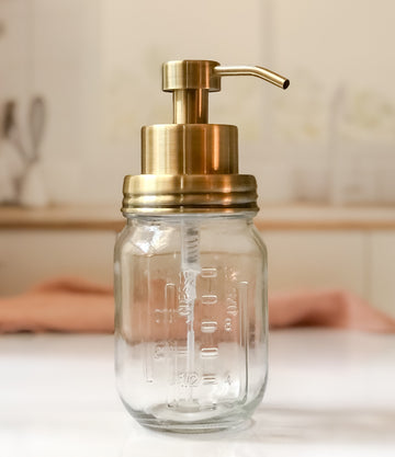 mason jar foaming soap pump brass
