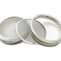 316 Stainless Steel Sprout & Sift Lid for Mason Jars 2 Pack (Wide Mouth)