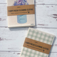 Farm Fresh Reusable Cleaning Cloths - Water Color Plaid Design (Set of 5)
