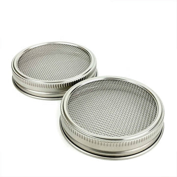 316 Stainless Steel Sprout & Sift Lid for Mason Jars 2 Pack (Wide Mouth)