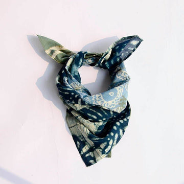 Nima Artisan Block Print Bandana Head Square Scarf | Ichcha