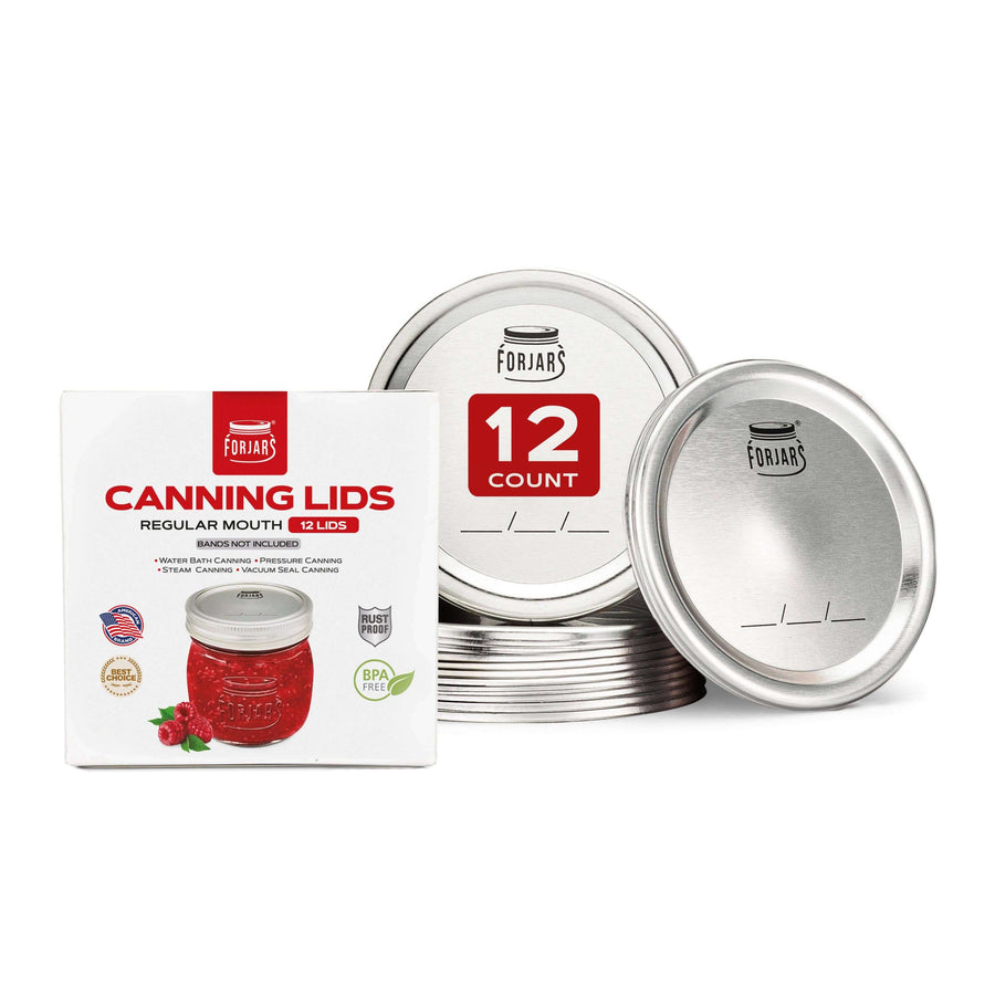Sturdy & Dependable Canning Lids - Set of 12 Lids & Rings