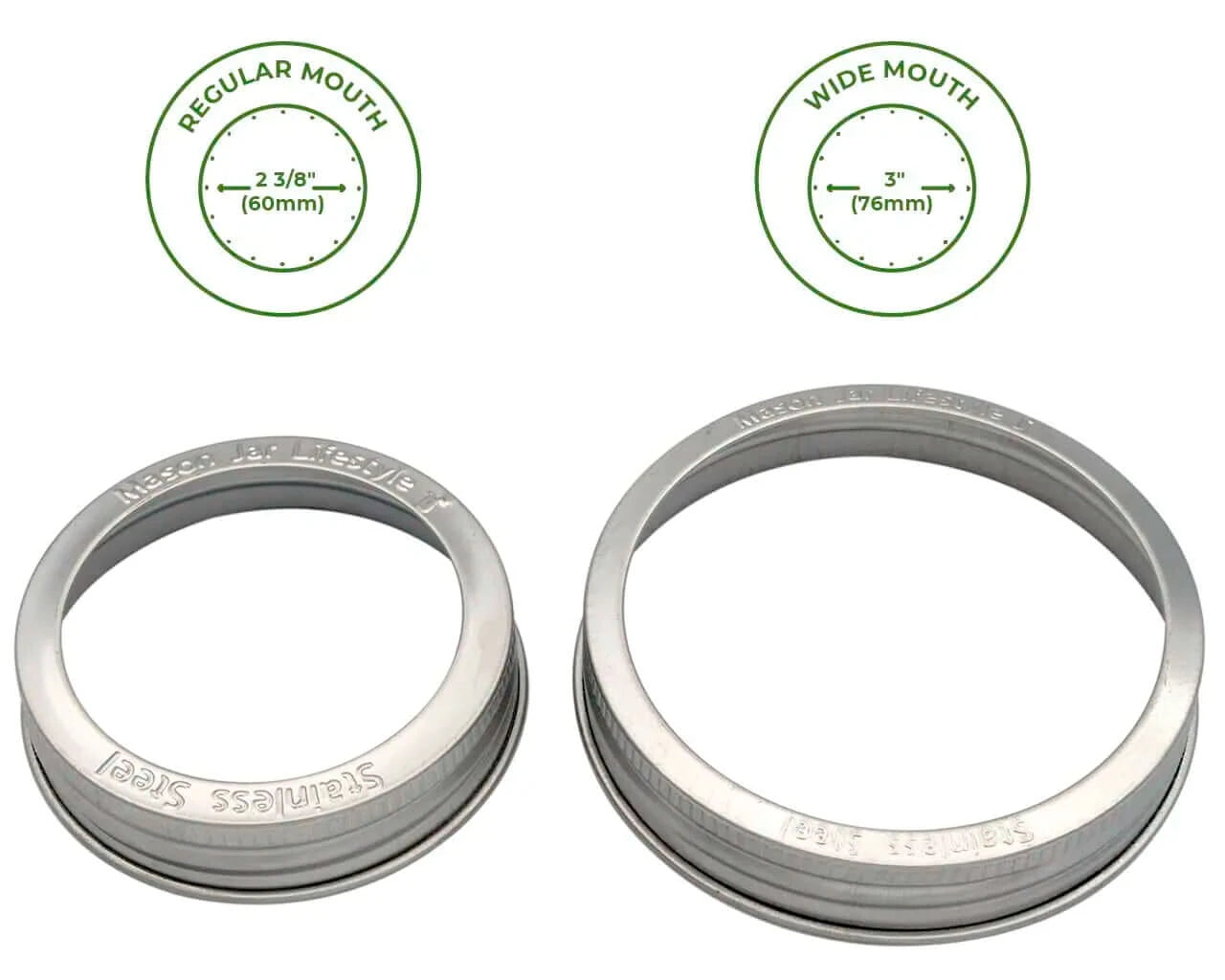 Rust Proof Stainless Steel Bands/Rings for Mason Jars